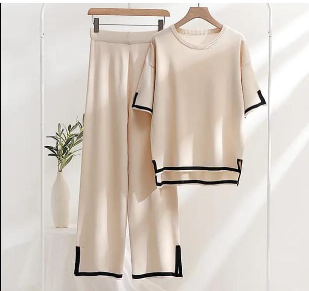 2PC BEIGE STYLE WOMEN LOUNGE WEAR CH-1300 Shopcify
