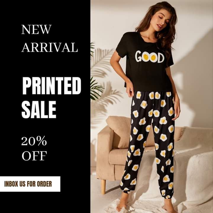 GOOD PRINTED SLEEPWEAR SET Shopcify