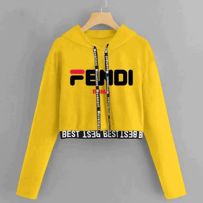 YELLOW FENDI CROP TOP PULLOVER Shopcify