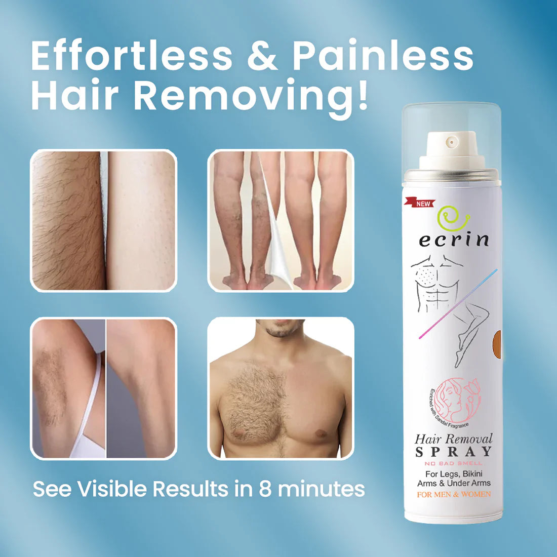 New Ecrin Hair Removal Foaming Spray - Advance Formula with Refreshing Fragrance (200ml)