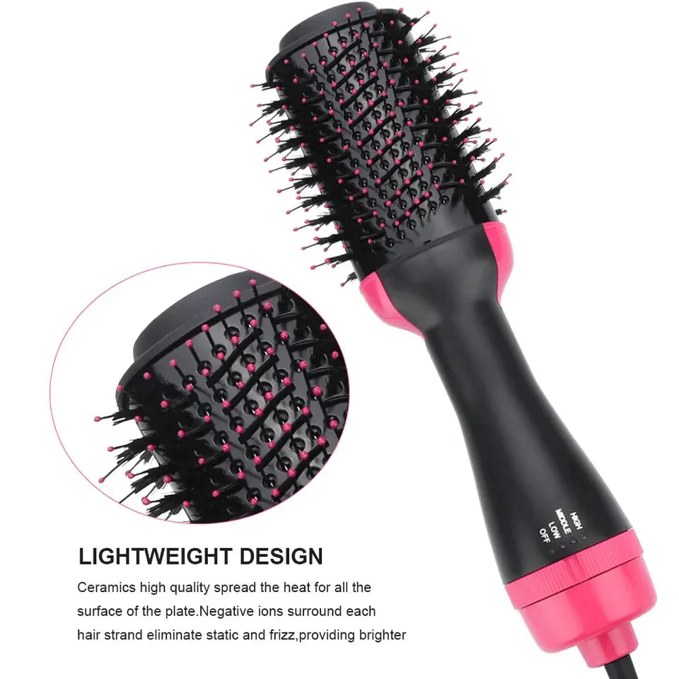 One step Hair Dryer Brush 3 in 1 Negative One Step Hair Dryer & Volumizer Blower Anti-Static Hair Styler Curler Hair Straightener Brush Shopcify