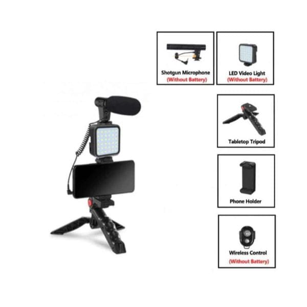 Vlogger video making Kits vlog microphone Led Fill Light Mini Tripod Mobile Holder
