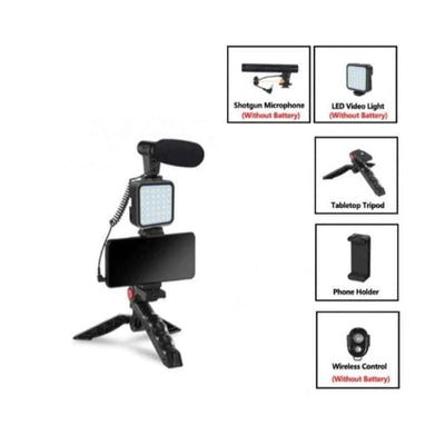Vlogger video making Kits vlog microphone Led Fill Light Mini Tripod Mobile Holder