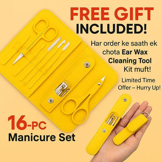 16 pcs Manicure Set - Professional Nail Clipper Pedicure Kit