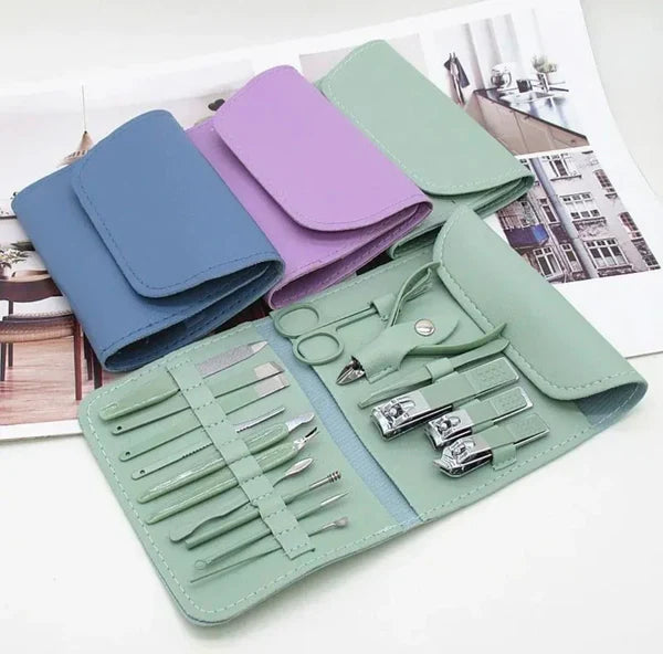 16 Pcs Manicure Set – Professional Nail Clippers Pedicure Kit+ FREE Ear Wax Cleaning Tool
