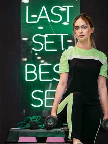 ROW PANEL TRACK SUIT - GREEN & BLACK Shopcify