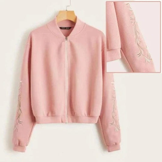PINK EMBROIDERED JACKET FOR WOMEN Shopcify