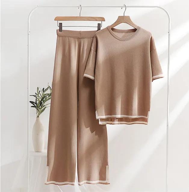 2PC BEIGE STYLE WOMEN LOUNGE WEAR CH-1300 Shopcify