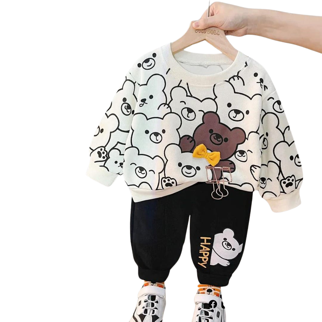 WHITE TEDDY BEAR WINTER PANEL TRACKSUIT Shopcify