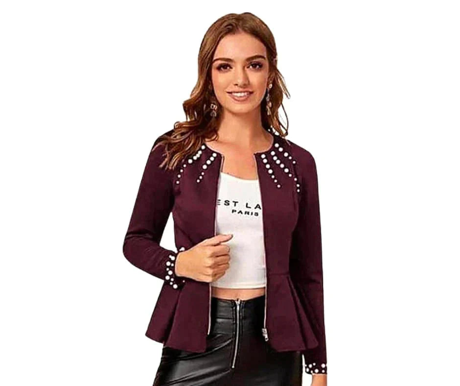 Pearl Zipper Jacket Shopcify