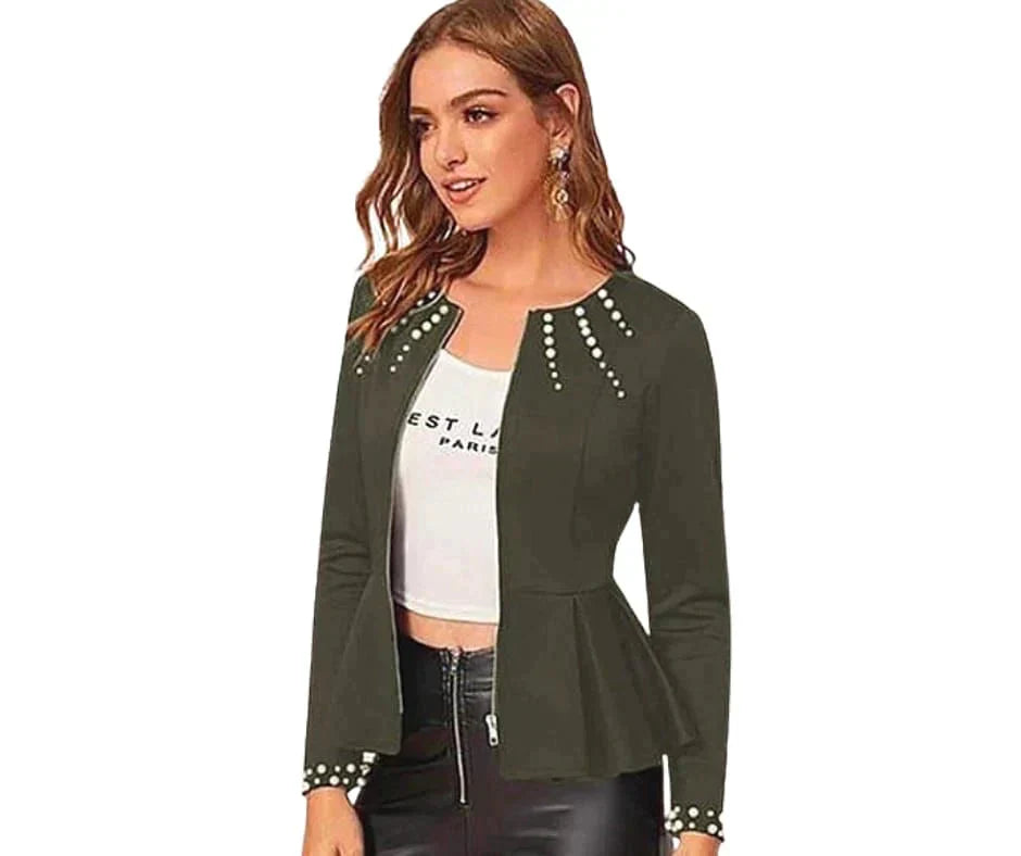 Pearl Zipper Jacket Shopcify