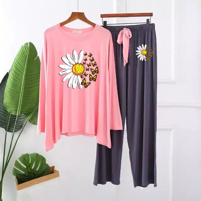 DAISY FLOWER PRINTED LOUNGEWEAR Shopcify