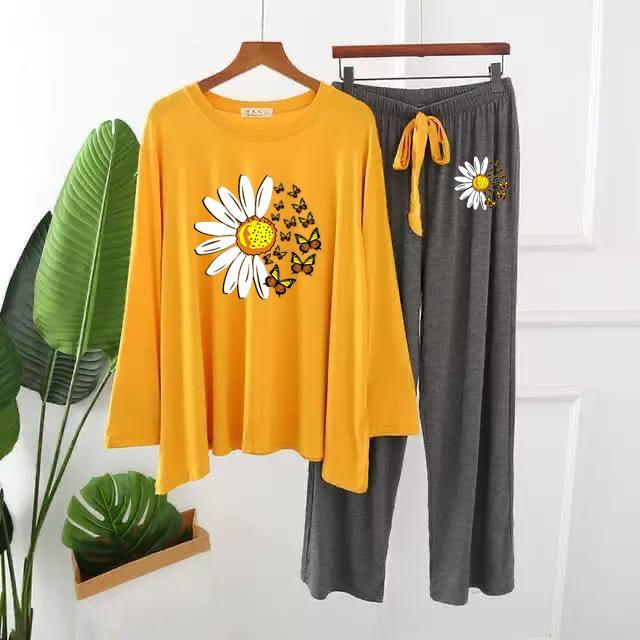 DAISY FLOWER PRINTED LOUNGEWEAR Shopcify