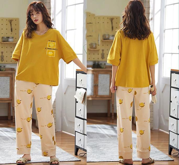 mustard sleep standard Woman Pajama Set Shopcify
