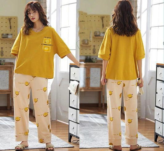mustard sleep standard Woman Pajama Set Shopcify