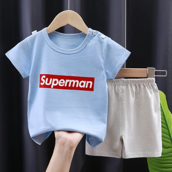 BLUE SUPERMAN KIDS SHORT SLEEVE KIDS WEAR Shopcify