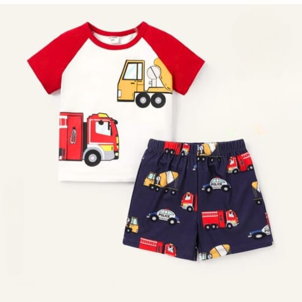 RED TRUCK SHORT SET Shopcify