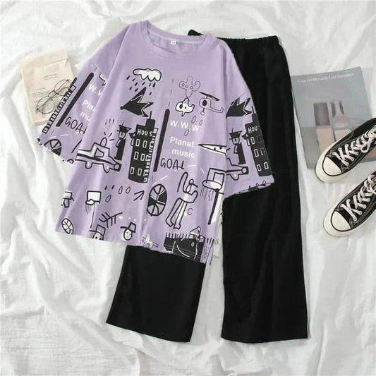 Music Planet Printed Women's PJ Sets Shopcify