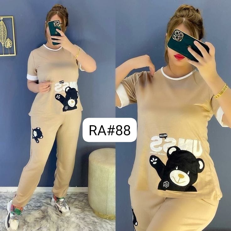 Brown Bear Face Women's PJ Sets Shopcify