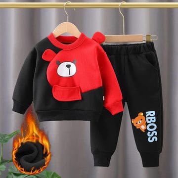 RED & BLACK POOH KIDS WINTER PANEL TRACKSUIT Shopcify