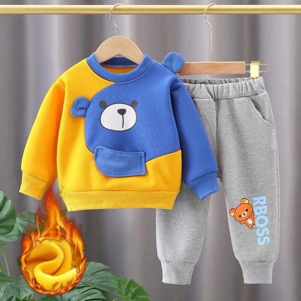 YELLOW & BLUE POOH KIDS WINTER PANEL TRACKSUIT Shopcify