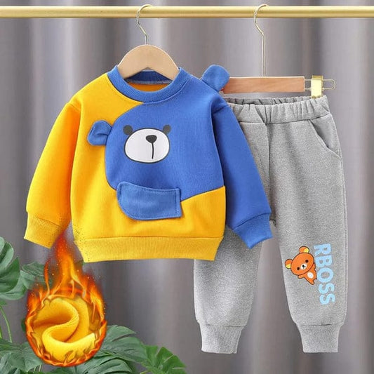 YELLOW & BLUE POOH KIDS WINTER PANEL TRACKSUIT Shopcify