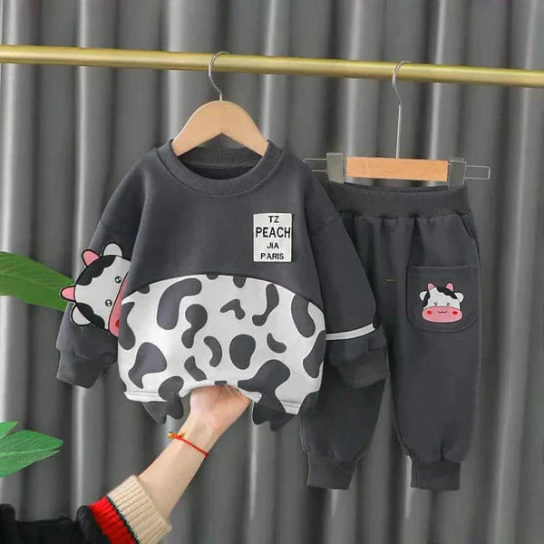 GRAY COW KIDS WINTER PANEL TRACKSUIT Shopcify