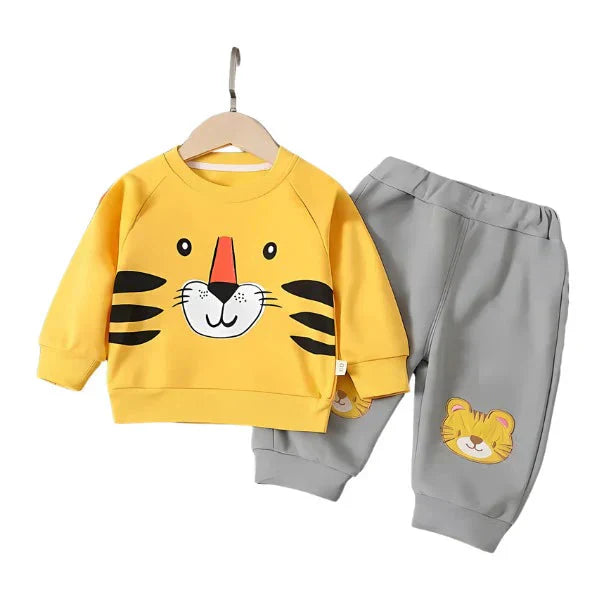YELLOW TIGER PRINTED KIDS WINTER PANEL TRACKSUIT Shopcify