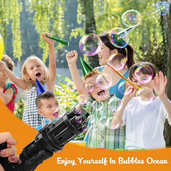 Automatic Bubble Gun 8 Holes For Kids | Water Gatling Play Gun For Boys & Girls (random Color) Shopcify