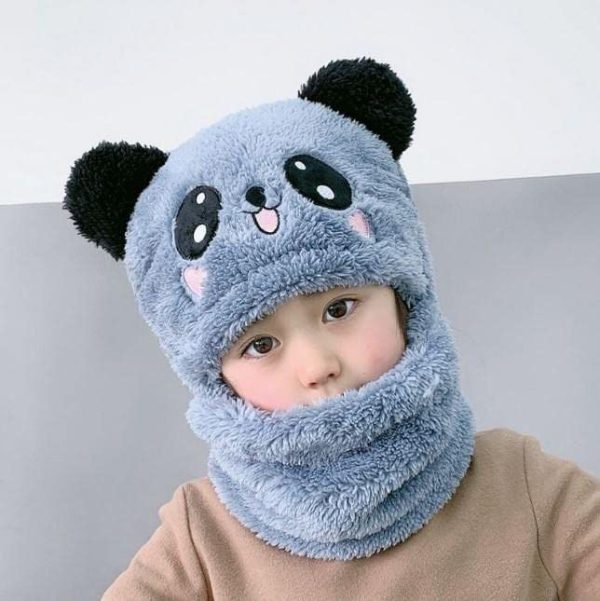 Beanie Wool Cap With Neck Warmer Attached. Kids Wool Cap Cartoon Panda Baby (random Color) Shopcify