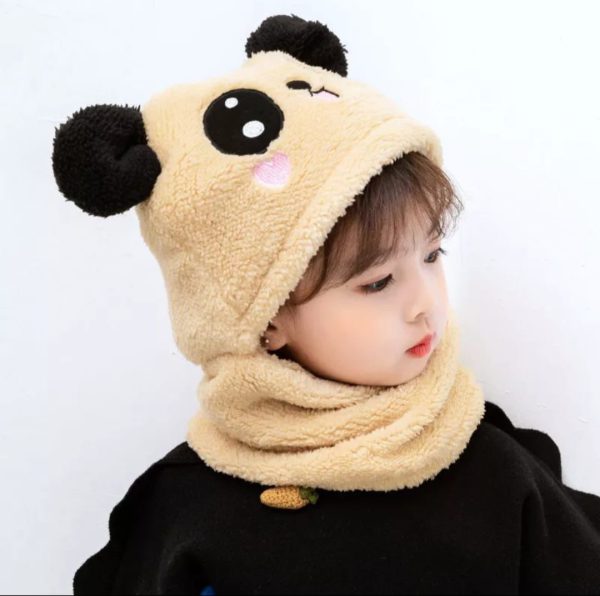 Beanie Wool Cap With Neck Warmer Attached. Kids Wool Cap Cartoon Panda Baby (random Color) Shopcify
