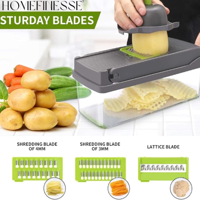 Vegetables chopper , 16 in 1 multifunctional Food Chopper, 8 blades vegetable slicer