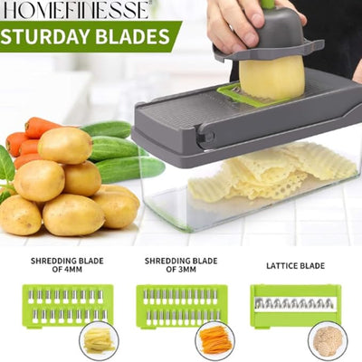 Vegetables chopper , 16 in 1 multifunctional Food Chopper, 8 blades vegetable slicer
