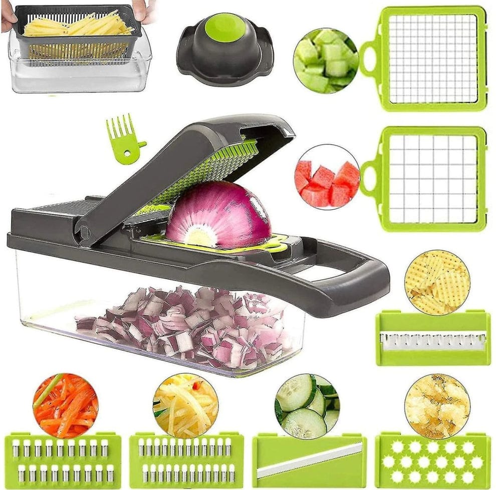 Vegetables chopper , 16 in 1 multifunctional Food Chopper, 8 blades vegetable slicer