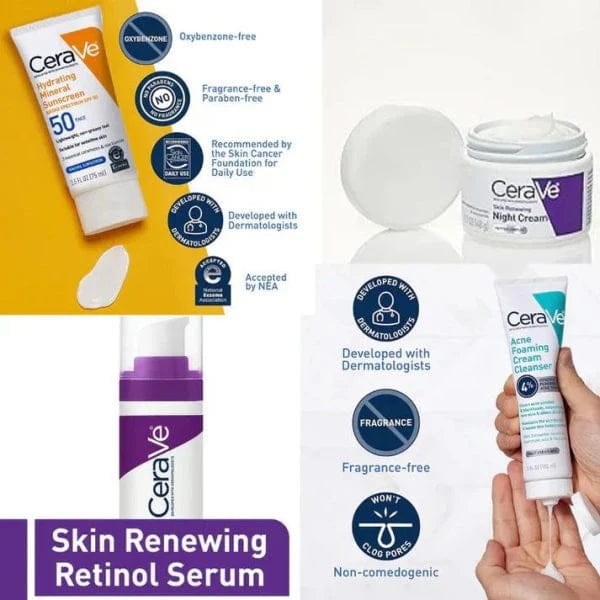 Cerave 4 in 1 glowing kit | Cleanser, Retinol Serum