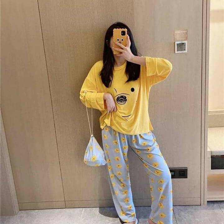 Yellow Winnie The pooh Terno Sleeping Wear Pajama