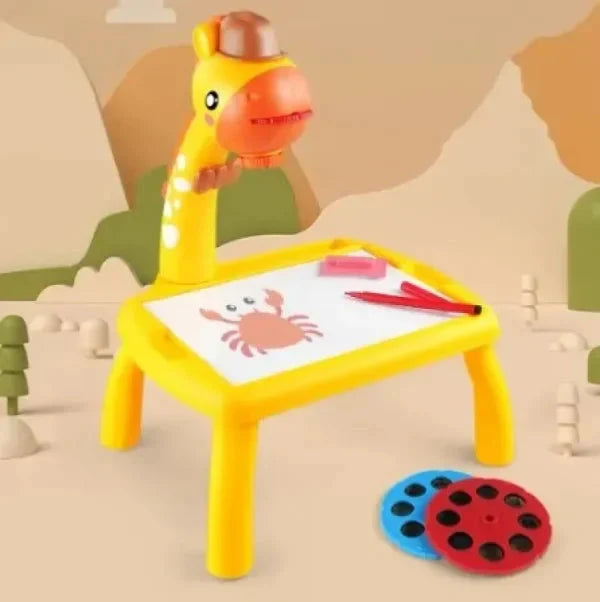 Mini Art Drawing Board Leds Projector Light Toy Children Kids Painting Table Small Desk (random Color) Shopcify