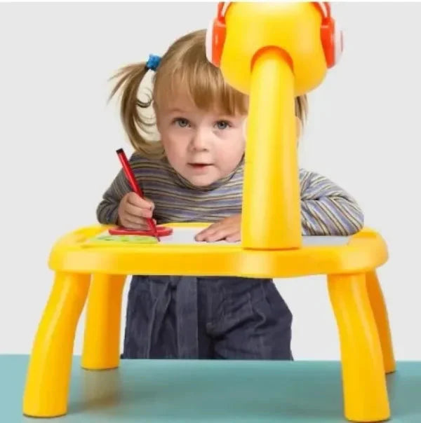 Mini Art Drawing Board Leds Projector Light Toy Children Kids Painting Table Small Desk (random Color) Shopcify