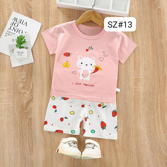 STRAWBERRY PRINTED SHORT SLEEVE KIDS WEAR Shopcify