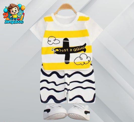 AEROPLANE PRINTED SHORT SLEEVE KIDS WEAR Shopcify