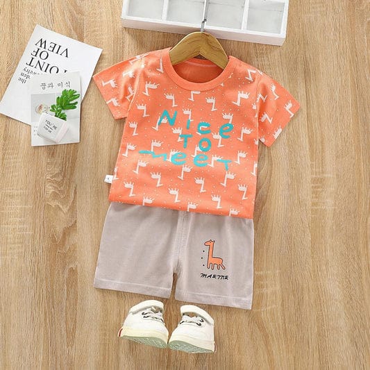 NICE TO MEET PRINTED SHORT SLEEVE KIDS WEAR Shopcify