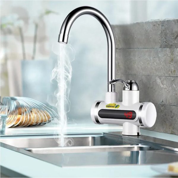 Electric Instant Water Heating Tap with LED Temperature Display Hot Water Faucet Shopcify
